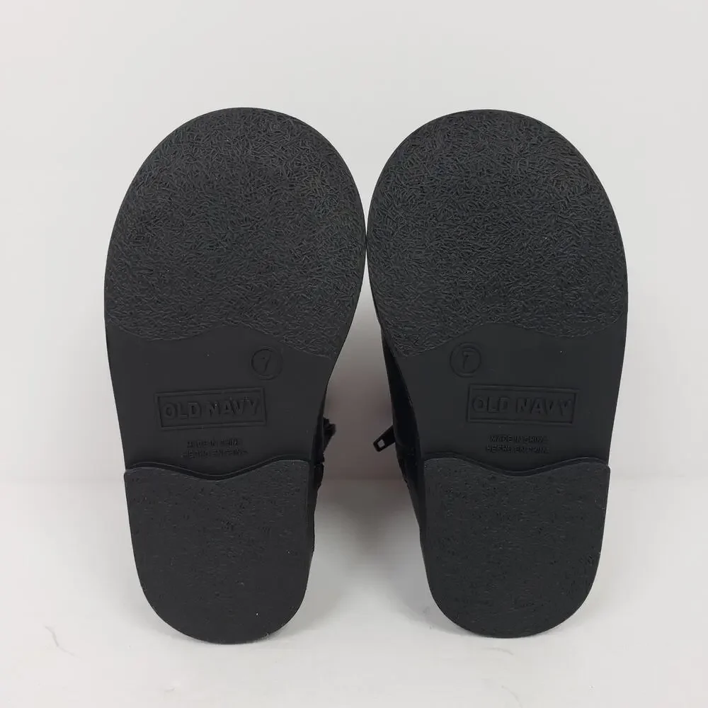 Old Navy Toddler Girls Size 7 Boo Black Side Zip Casual Chelsea Boots